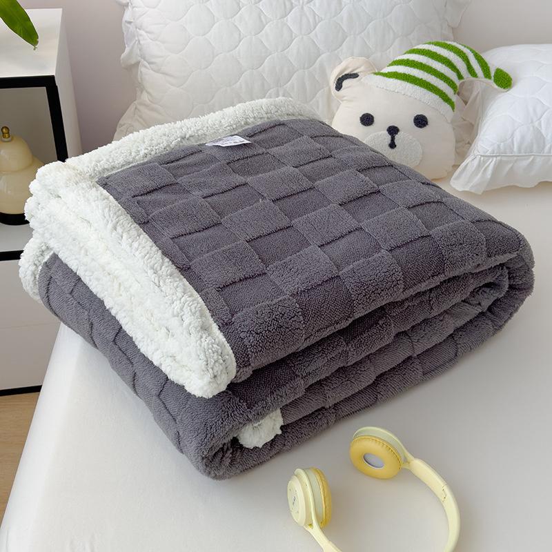 Coperta Plaid in Pile Soffice Inverno Coperte Ispessite Copripiumino Double Face Copridivano Letto Morbido Caldo Plaid Copriletto Camera da Letto