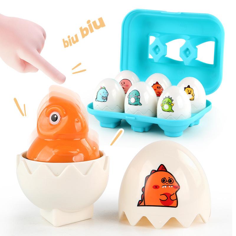 Early Education Smart Egg Pairing Shape Twist Egg Cognition Dinosaur Animal Simulation Egg Toy With Sound