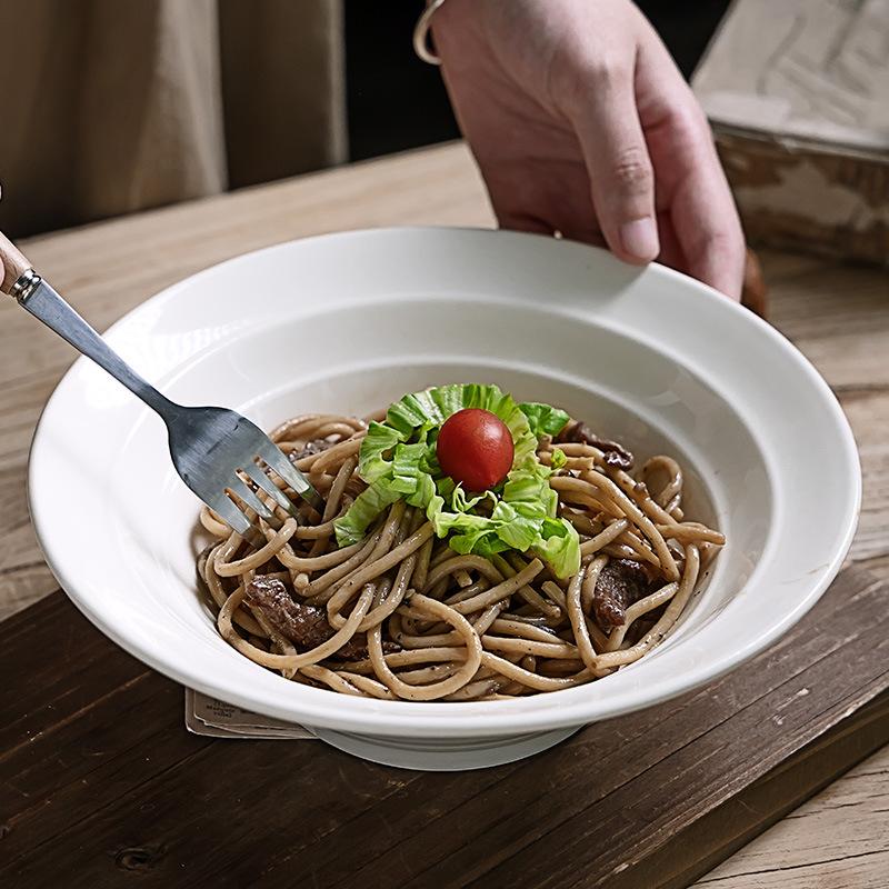 Creative Relief Household Salad Bowl Dessert Bowl Dessert Bowl Simple Retro Style Solid Color Ceramic Tableware Bowl Hat Bowl