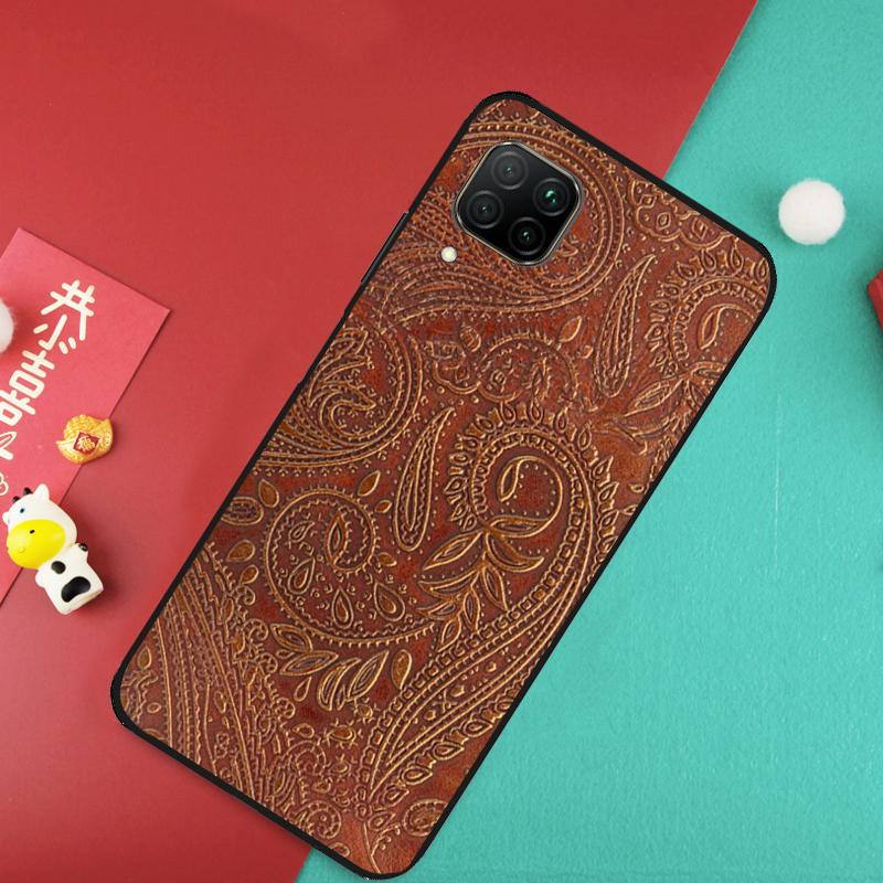 Brown Hand Tooled Western For Huawei Nova 9 10 SE 11 Pro 7i 8i 11i 12i Y73 Y72 Y61 Y91 Y90 Y70 Y60 P30 P40 Lite Case