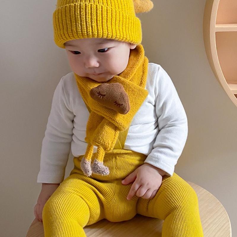 Cute 3D Cloud Doll Knitted Scarf For Kids Winter Warm Neck Warmer For Boys Girls Age 1-5 Years
