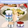 6 Pcs Stainless Steel Dipping Sauce Cups Condiment Dishes Sauce Cups Food Containers Reusable Silicone Lids Leakproof for Home