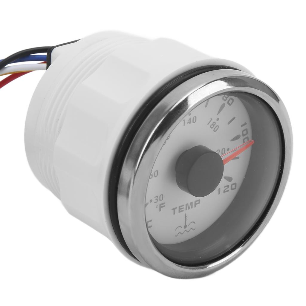 52mm Water Temperature Gauge 7 Colors Backlight IP67 Waterproof 1600‑22 Ohm  Pointer Indication Meter for Boats RVs