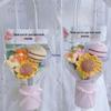 Handmade Teacher's Day Sunflower Bouquet: Knitted Woolen Flowers Ornament for Male & Female Teachers