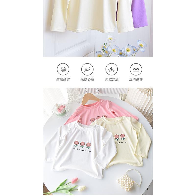 Cute Sweet Kids Girls Long Sleeve Casual Basic T Shirt Daily Top