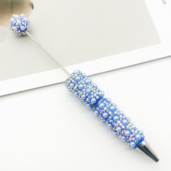 Personalized Gift Pen DIY Beadable Pen, Rhinestone Faux Pearl Ballpoint Fancy Glitter Stationery for Crafts Crafting, Student Office Writing