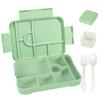 Stackable Plastic Lunch Box with Multiple Compartments Microwave Safe Bentos Container for Students Children School Meal Preparation