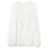 Sancai 2026 Spring New Chinese Embroidered V-Neck Loose Blouse