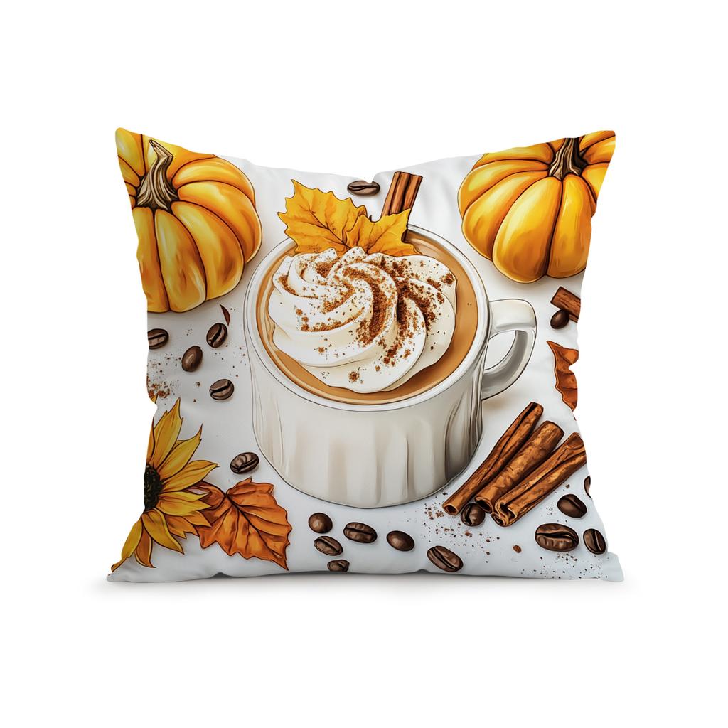 Autumn Thanksgiving Decor Pillowcase Printed Polyester 45x45cm Throw Pillowcover Decorative Sofa Cushion Pillowslip Home Decor