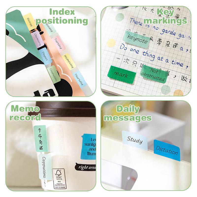 120Sheets Transparent Pearl Pearlescent Sticky Tabs Back Adhesive Writable Sticky Notes Aesthetic Stationery Blank Sticky Note