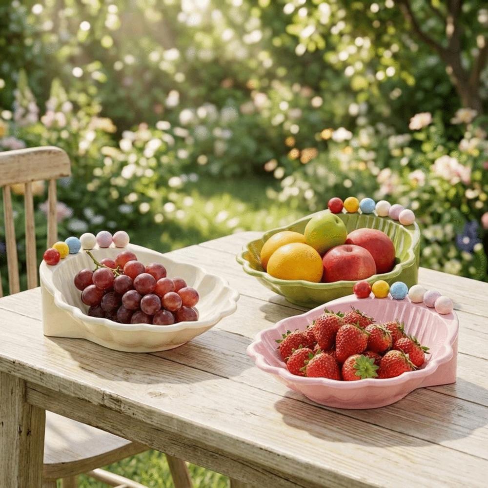 Large Capacity Fruit Serving Plate Shell Shape Dessert Salad Bowl Snack Plate Dining Table