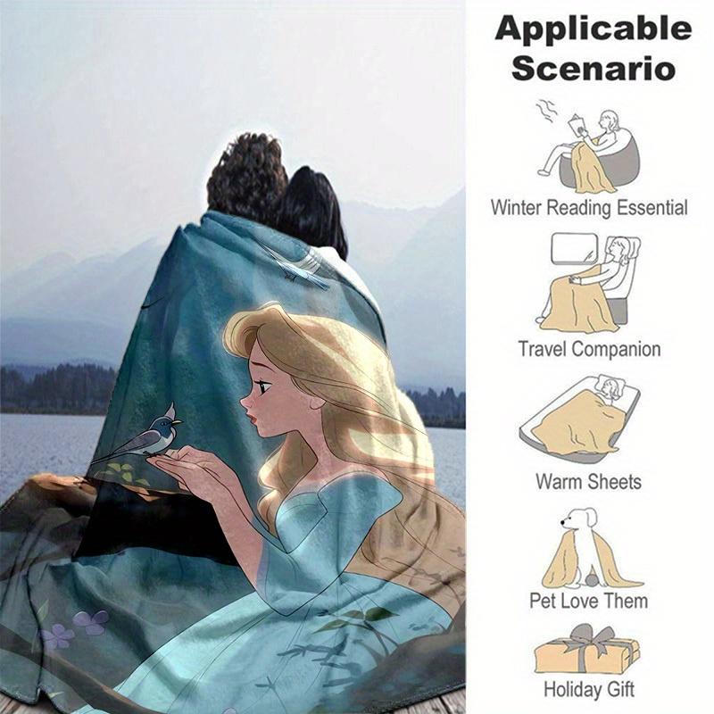 1pc, "Home Decorative Blanket Perfect for Couch, Bed, Travel, Camping, Car, Beach, Office Nap Soft Throw with Princess Design"