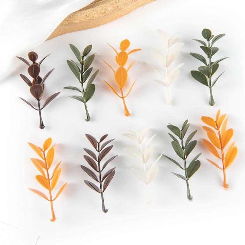 30/50PCS Artificial Plants Leaf Wedding Party Home Decor DIY Wreath Cake Candy Box Accessories Autumn Christmas Decoration