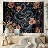 Snake and Flower Theme Digital Printing Polyester Wall Hanging Tapestry Decorative Living Room Bedrooms Office Background Gift