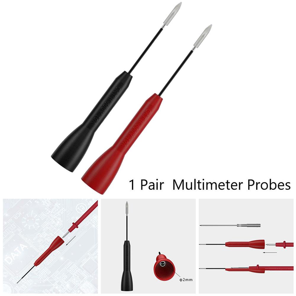 Pack of 2 Multimeter Test Probes 1mm Diameter Pins Non Destructive Type for Use with 2mm Diameter Electrical Test Probes