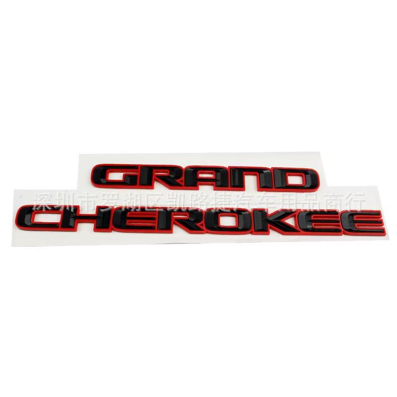 3D ABS Chrome Black Logo Grand Cherokee Emblem Letters Nameplate Car Door Badge Decal For Jeep Grand Cherokee Sticker Accessoies