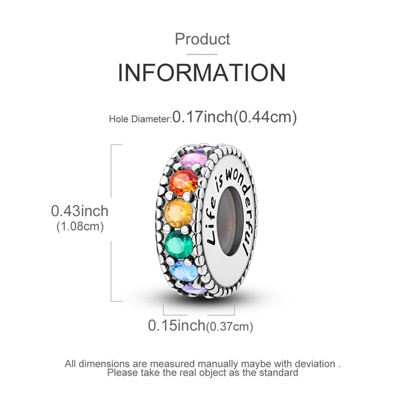 Original Charms Beads Copper Clip Charms Zircon Silicone Spacer Beads Fit Original Bracelet Diy Charm Women Jewelry