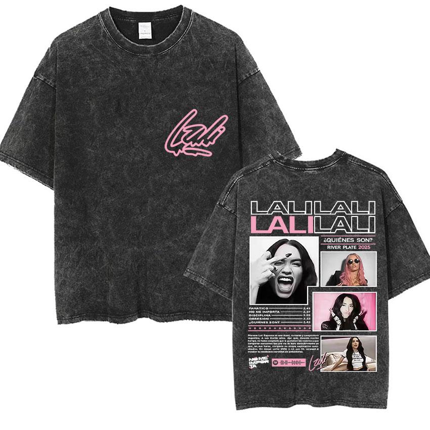 

Lali Esposito Estadio Velez Tour Vintage Washed T Shirts Men Womens Casual Fashion Oversized Tshirt Fans Gift Streetwear S