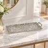 Textured Aluminum Tray with Handles Sleek Serving Sturdy for Home Decor,