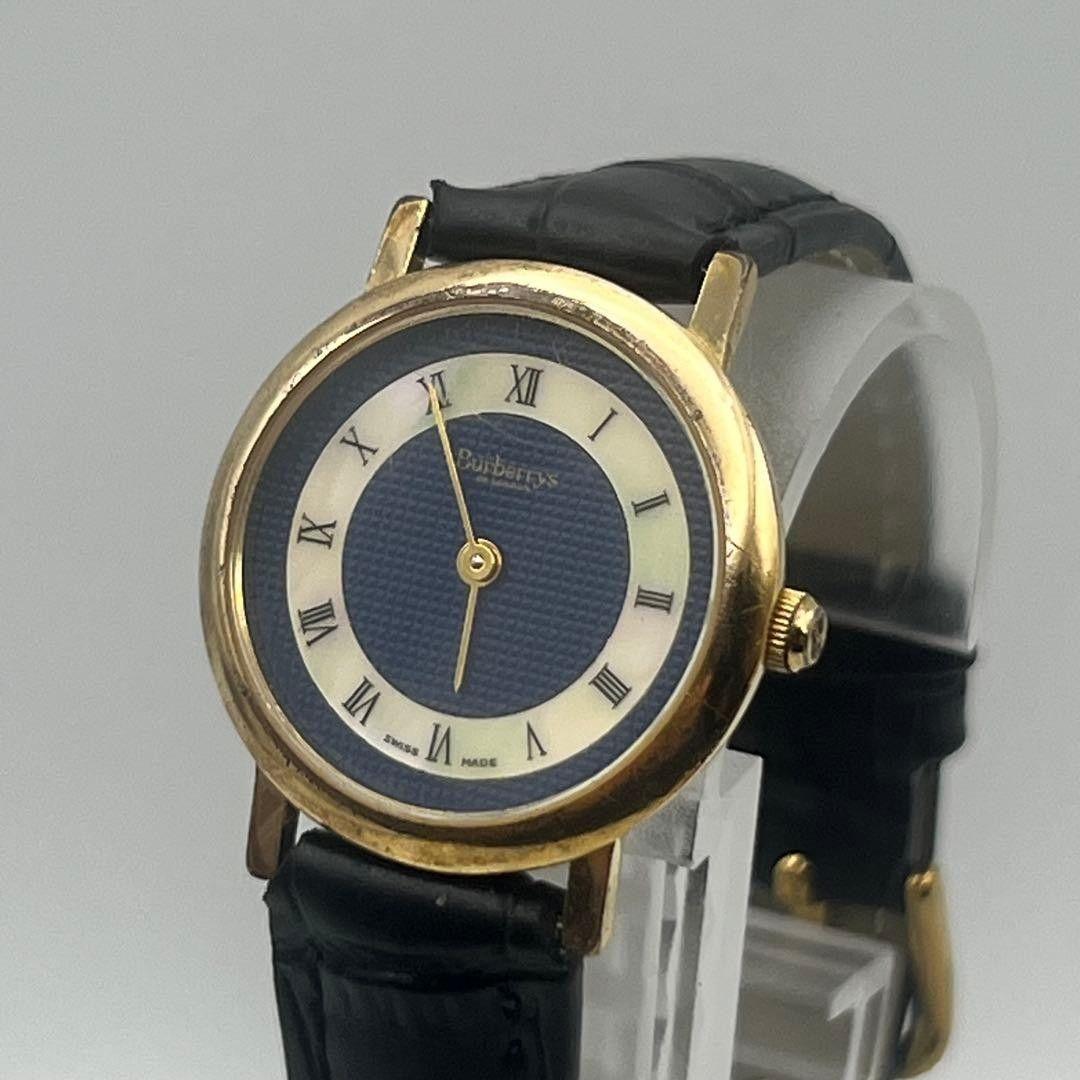 Used [Working Item] Burberry Burberrys Watch Shell Dial Gold A48