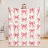 Personalized Blanket For Boys Girls - 4 Sizes And 30 Plus Colors Custom Bow Blanket Gifts for Relatives And Friends