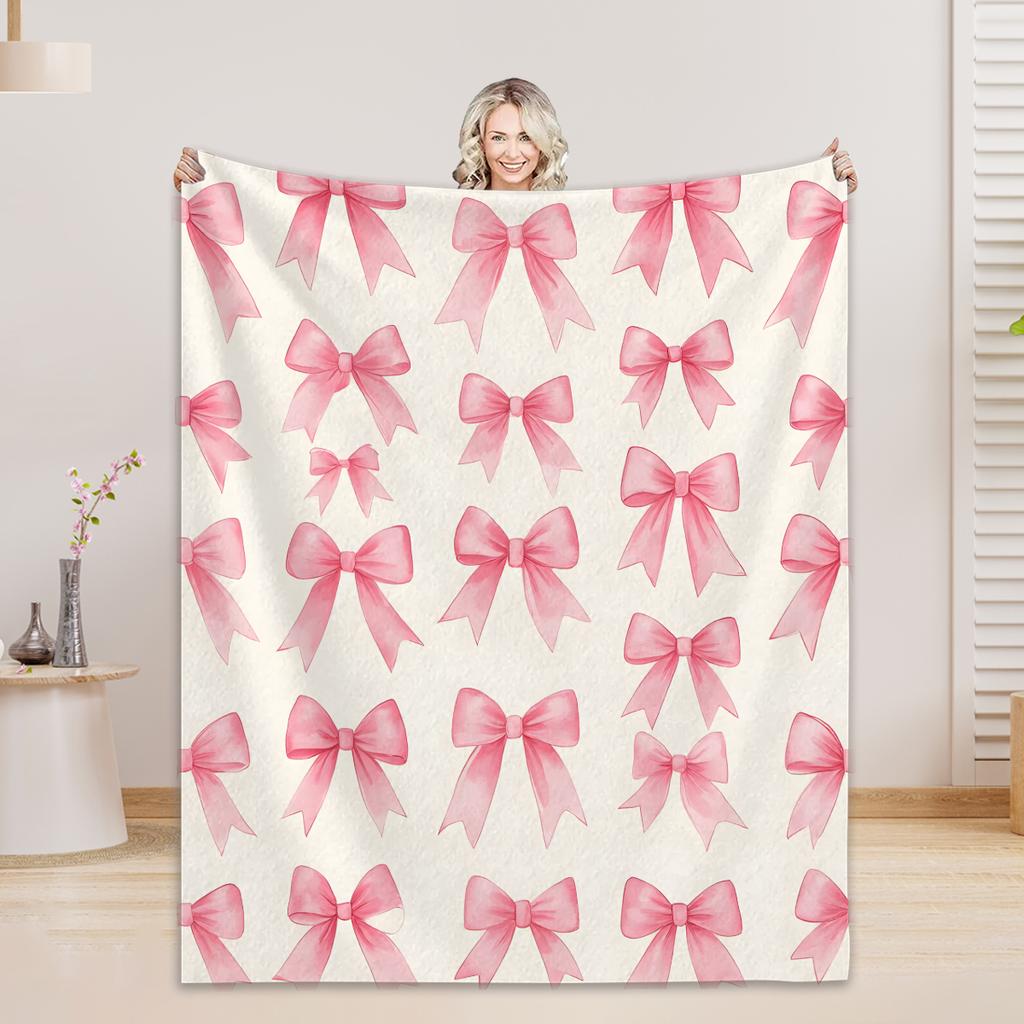 Personalized Blanket For Boys Girls - 4 Sizes And 30 Plus Colors Custom Bow Blanket Gifts for Relatives And Friends