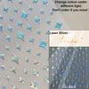 5D Bronzing Star Nail Art Stickers 1pcs Luxury Diamond Gold Sliver Laser Pentacle Self Adhesive Nail Decorations Slider Decals
