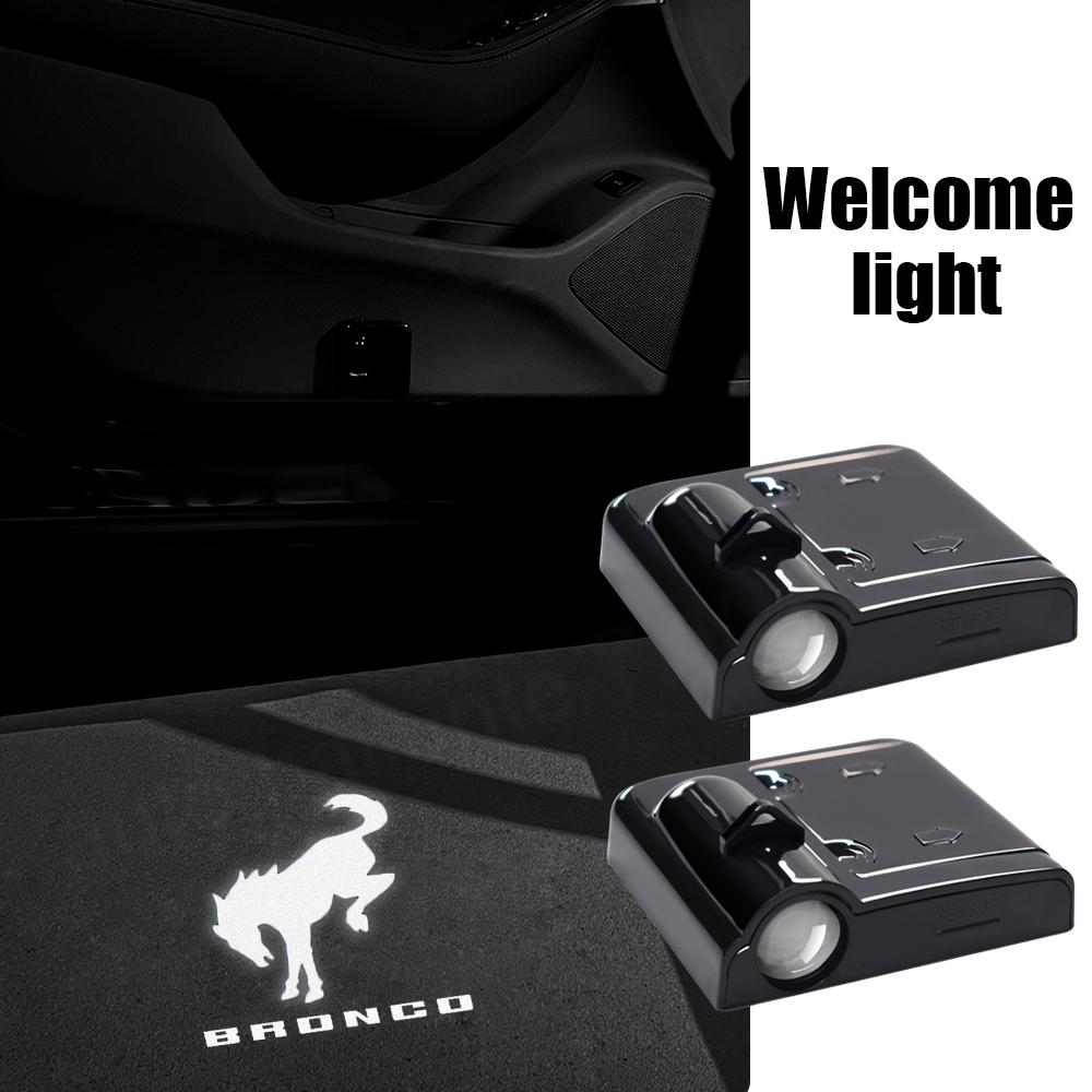 For Ford Bronco Sport 2022 4-Door / 2-Door 2Pcs Car Logo LED Door Lights Laser Projector