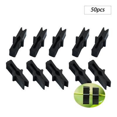 50 Pcs Black Film Fixing Clip Plastic Resistant To Sunlight and Rain Greenhouse Clamp 26 X10.5mm for Fastening Film Sliding Clip