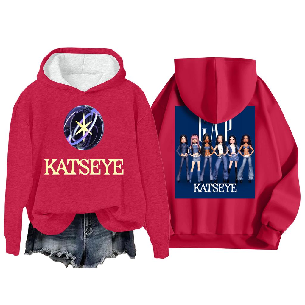 Women's Fashion Casual Long Sleeve Loose Printed Pullover Sports Long Sleeve Hooded Sweatshirt