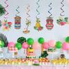 Hawaii-Themed Spiral Hanging Decorations — Summer Party & Birthday Celebration Decor