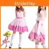 Elegant Super Mario Pink Princess Peach Costume Dress With Crown And Gloves Set