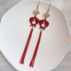 Aesthetic Lunar New Year Earrings Tassel Red Koi Dangle Earrings  Party