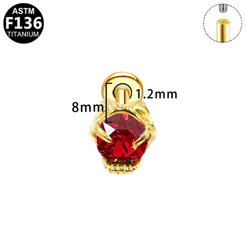 Titanium Heart Bat Wing Ear Stud Piercing Earring, Fashionable and Sweet European-Korean Style.