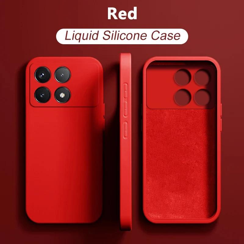 

Роскошные оригинальные жидкие силиконовые чехлы для телефонов Xiaomi Redmi Note 13 Poco X6 Pro 5G Cover Redmi note13 pro 5G красный