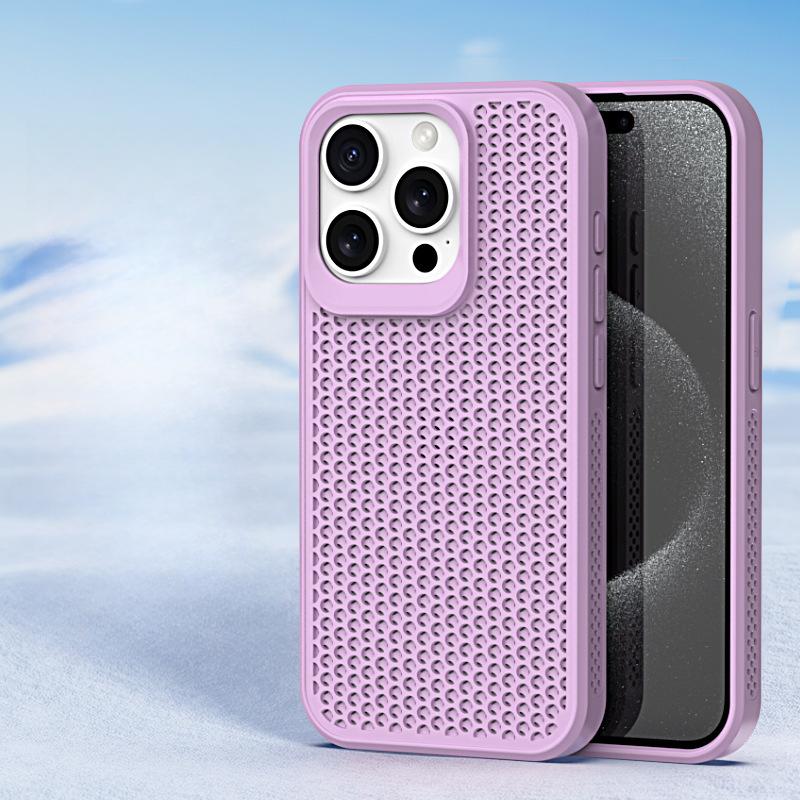Applicable To IPhone16pro Cooling Honeycomb Breathable Mobile Phone Case Apple 15 Matte Skin Feeling 14 Anti-fall Protection Case