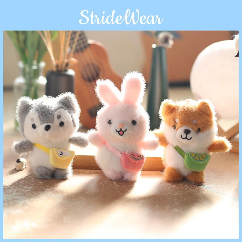 Cute Plush Mini Dog And Rabbit Keychain Fluffy Accessory With Soft Pp Filling Cotton