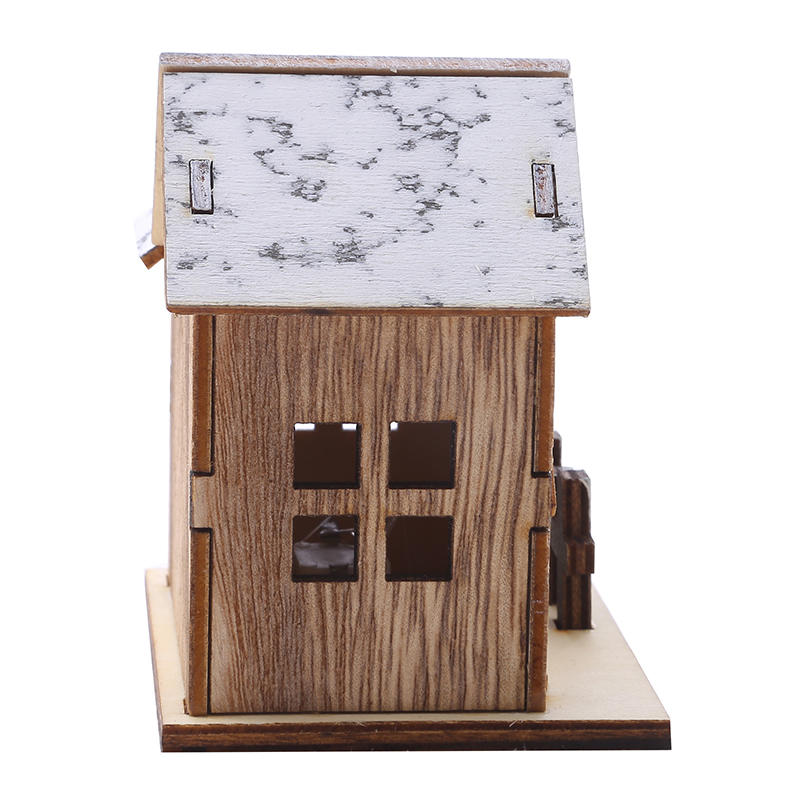 Christmas Wooden Desktop Decorative Ornaments Village Houses Adornment Small Ornament for Table Centerpiece