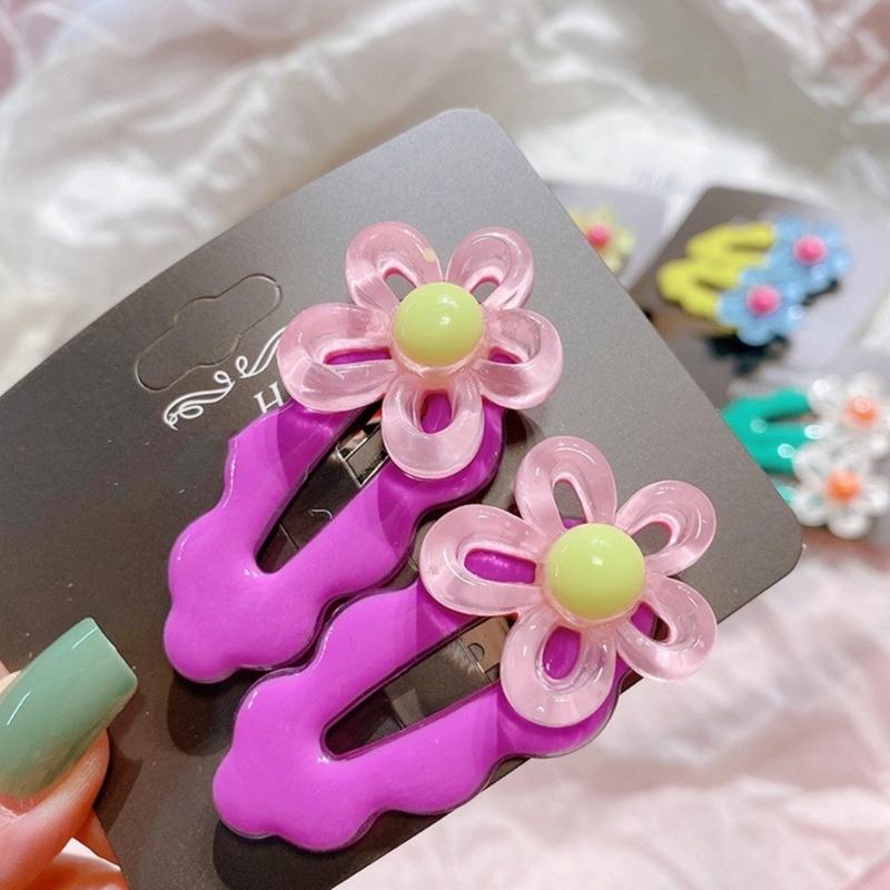 Colorful Hollow Flower Resin Crafts Cute Five-Petaled Flower Accessories Cute Hairpin Phone Cases Jewerly Decor Keychain