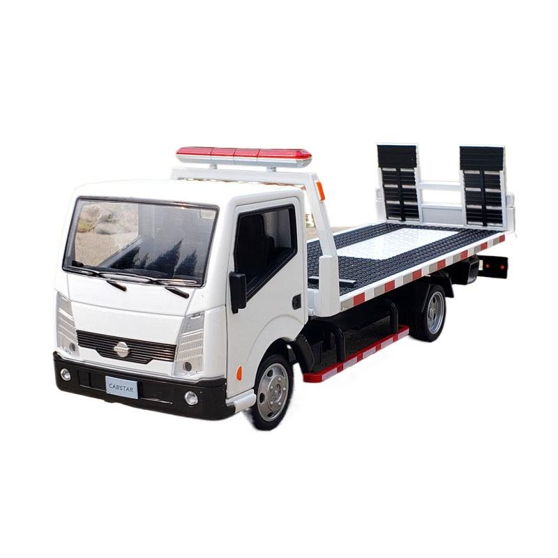 1/32 Nissan VAN-Typ-Legierungsanhänger-Modellsimulations-Metallautotransporter-Abschleppwagen-Rückziehspielzeug-LKW mit Sound und Licht