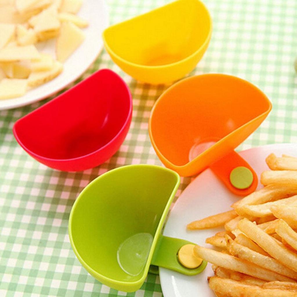4PCS Assorted Seasoning Sugar  Tomato  Dishes Kitchen Clip Bowl Dip 