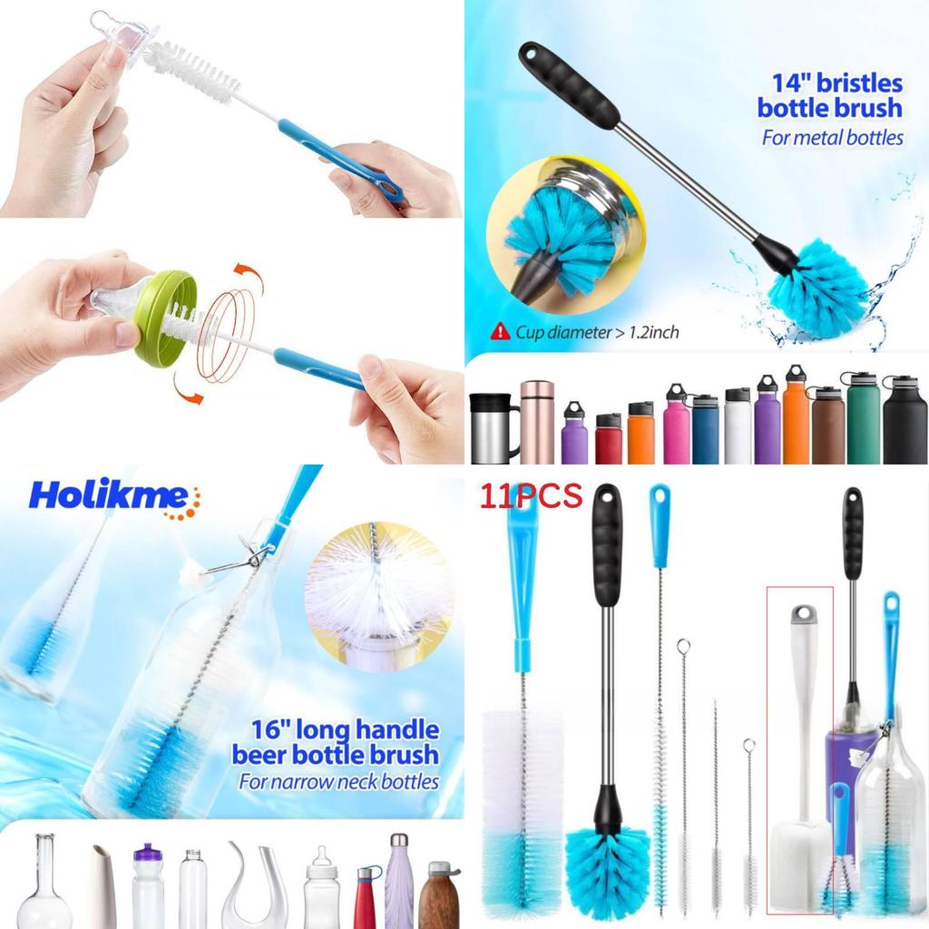 Pp Material Narrow Bottle Brush Cleaning Kit For Home Water Bottle And Pipe Maintenance