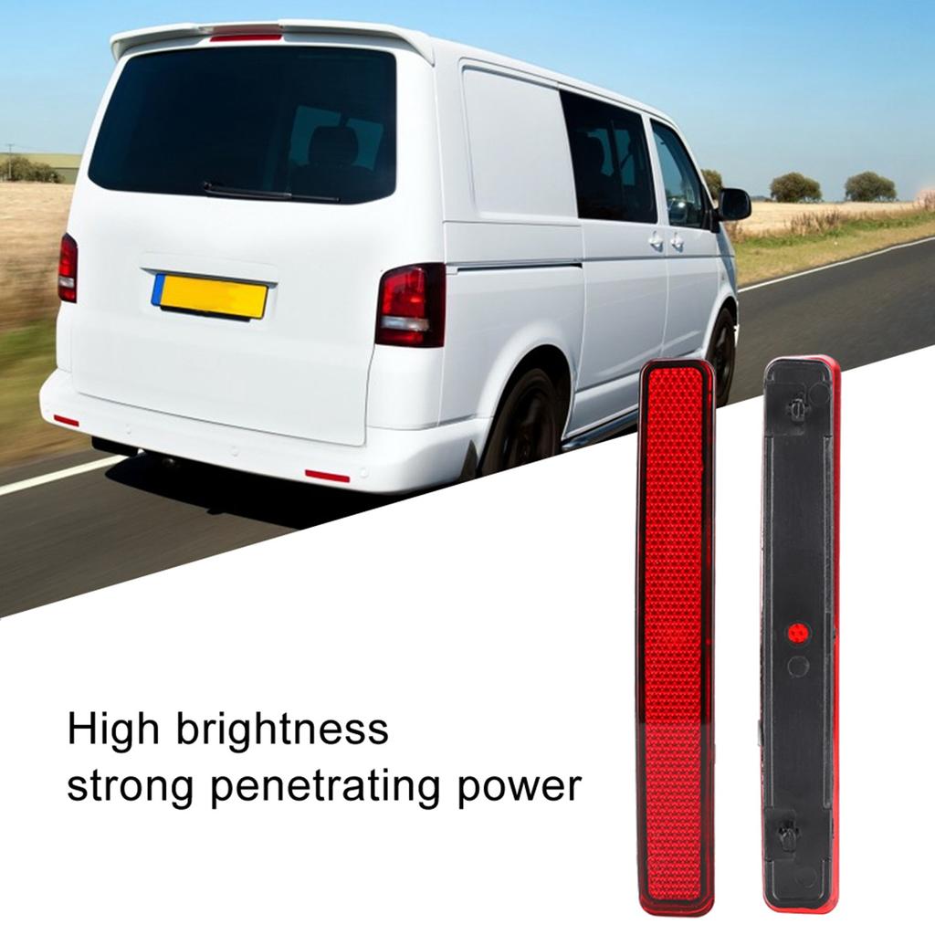 Pair of Rear Bumper Reflector Assembly Light Fit for T5 Transporter 20033011 7E0945105Red