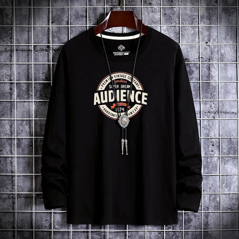 Men's Long Sleeve Autumn Round Neck Casual Printed T-Shirt