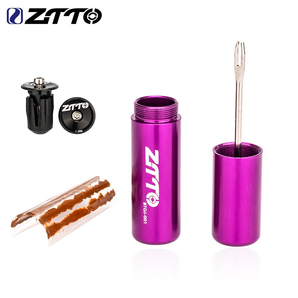 ZTTO Bicycle Tubeless Tyre Fast Repair Kit MTB Road Bike Tires Punctur Sealant Rubber Strip Drill Tool Handle Bar End Hidden Mass Air Flow 3