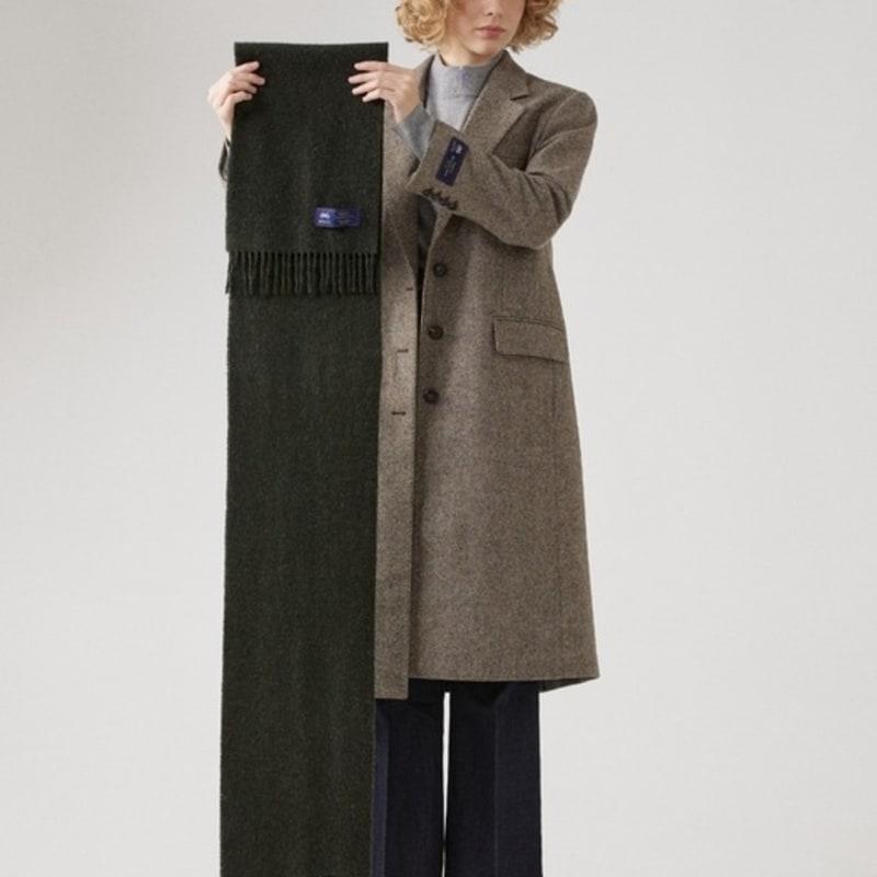 ABRAHAM MOON Merino Wool Muffler 25cm - Dark Moss