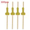No Brand Paper Drinking Straws With Gold Stripes For Party Bar Decor