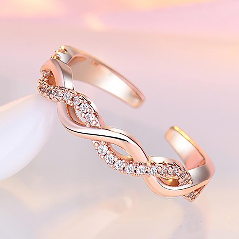 New 925 Sterling Silver Ring AAA Zircon Adjustable Size Engagement Rings for Women Wedding Ring Party Fashion Nice Jewelry Gift