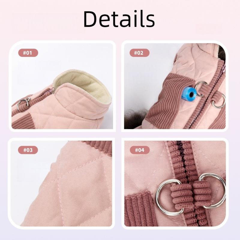 Winter Cotton Puppy Clothes Pet Clothing Small Dog Warm Coats Pet Dog Teddy Vest Cotton Coat Outdoor Warmth Leisure Pet Clothing