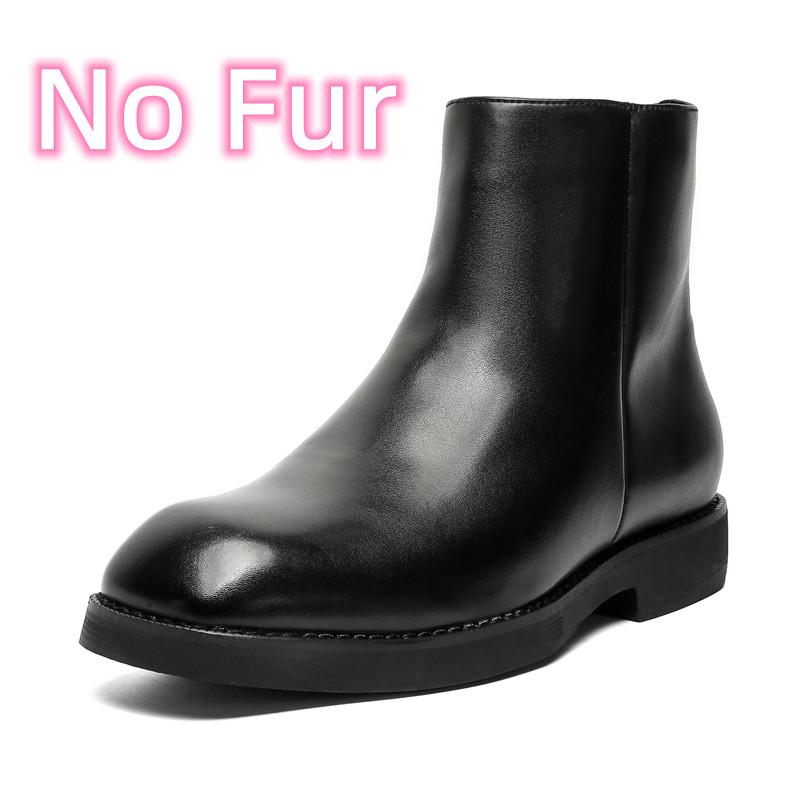 Side Zipper Male Motocross Boots Mens Slip on Low Top Shoes Men's Basic Boots New Arrival Men Winter Plush Snow Boots